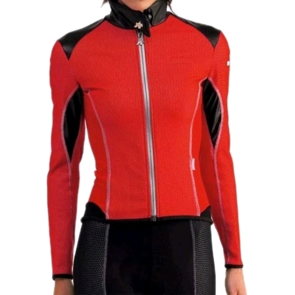 ASSOS Switzerland Womens Umajack 851 Cycling Red And Black Jacket Size Small - Picture 1 of 11